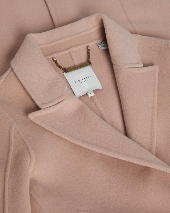 Ted Baker Serinn Wool Blend Longline Coat Dusky Pink Clothing Women TLPL77