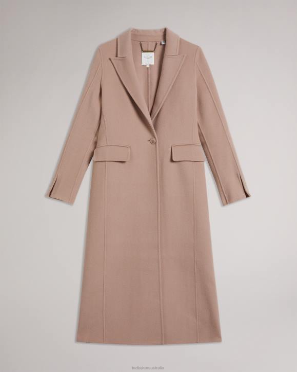 Ted Baker Serinn Wool Blend Longline Coat Dusky Pink Clothing Women TLPL77