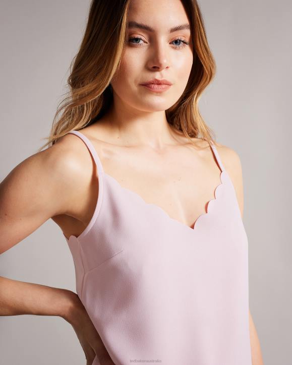 Ted Baker Siina Scallop Neckline Cami Top Dusky Pink Clothing Women TLPL307