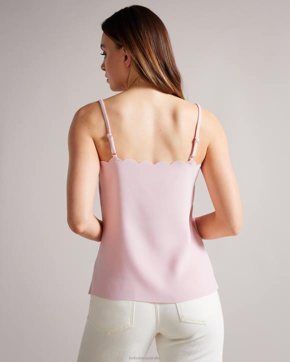 Ted Baker Siina Scallop Neckline Cami Top Dusky Pink Clothing Women TLPL307