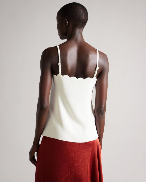 Ted Baker Siina Scallop Neckline Cami Top Ivory Clothing Women TLPL164