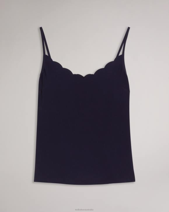 Ted Baker Siina Scallop Neckline Cami Top Navy Clothing Women TLPL492