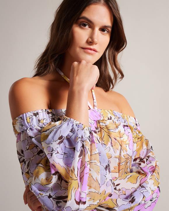 Ted Baker Siyona Off The Shoulder Cover Up White Clothing Women TLPL368