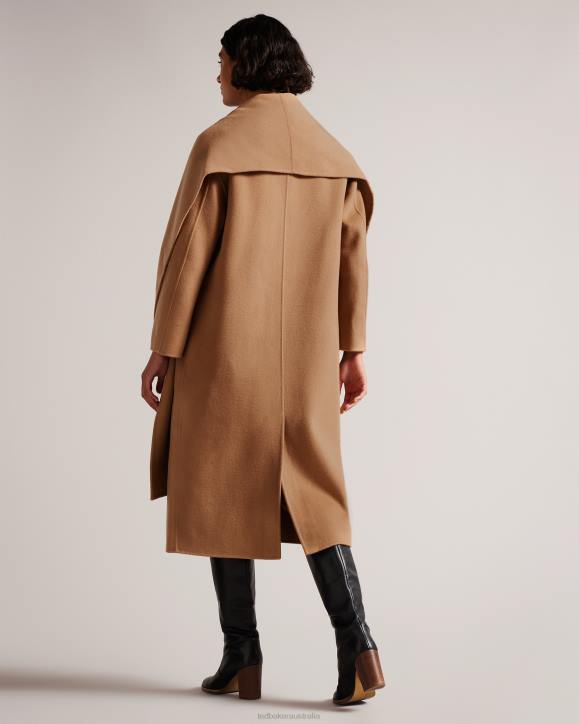 Ted Baker Solanna Double Wool Scarf Detail Coat Camel Clothing Women TLPL290