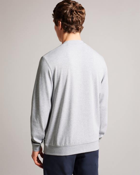 Ted Baker Sonics Long Sleeve Branded Jumper Gray Marl Clothing Men TLPL1273