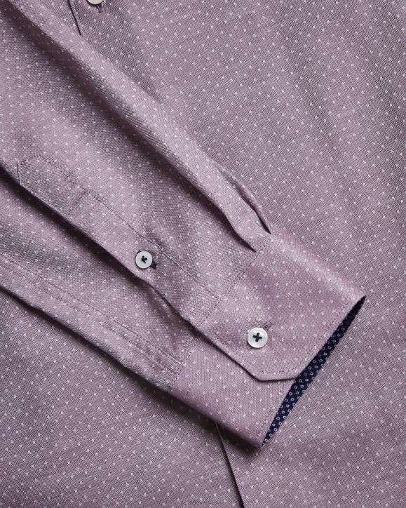 Ted Baker Sorelss Long Sleeve Textured Spot Shirt Pale Purplele Clothing Men TLPL1439