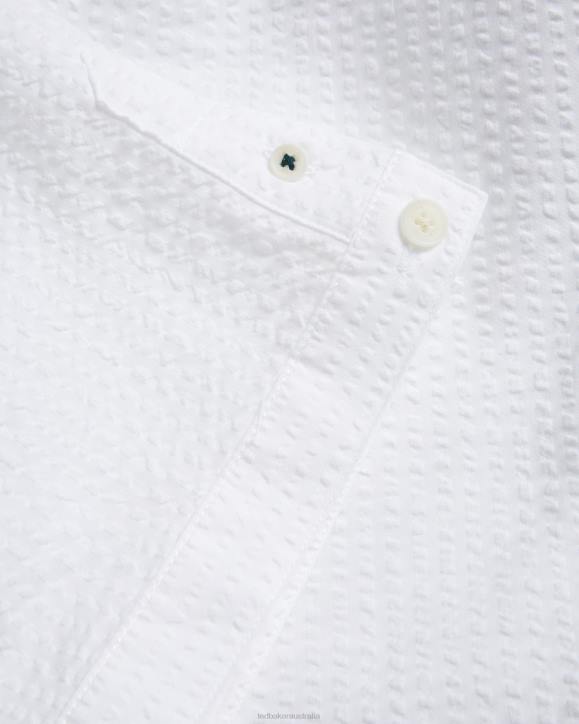 Ted Baker Stansho Short Sleeve Seersucker Shirt White Clothing Men TLPL1351