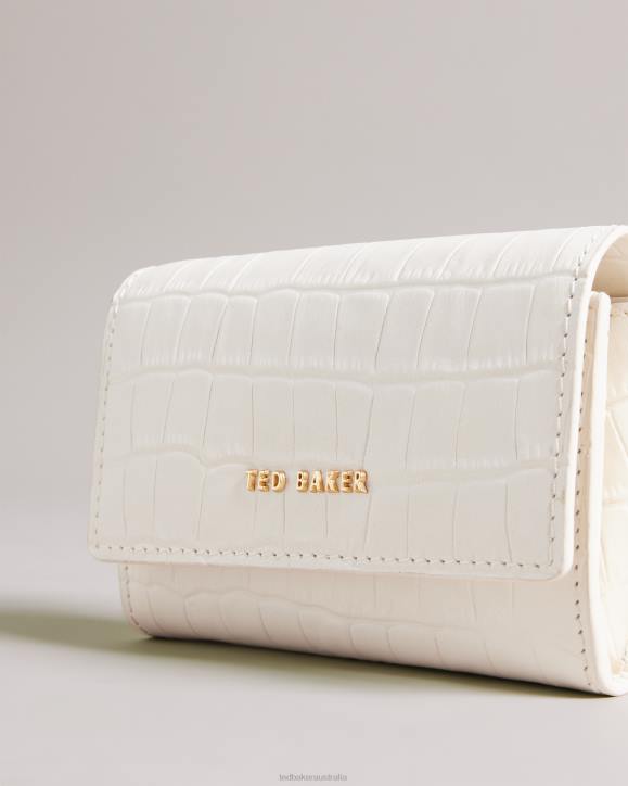 Ted Baker Sten Leather Imitation Croc Purse Ivory Accessories Women TLPL999