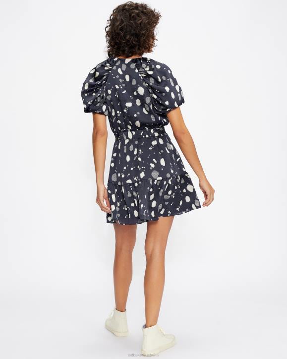 Ted Baker Steviee Puff sleeve skater dress Navy Clothing Women TLPL548