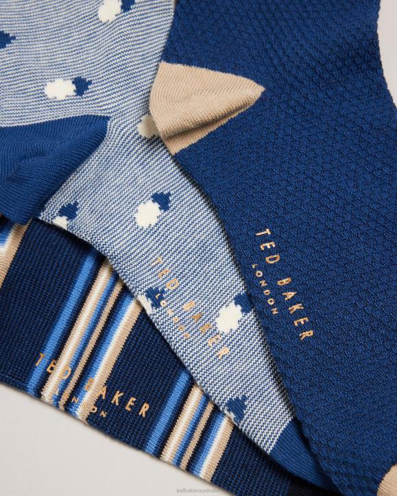 Ted Baker Thanks Three Pack Of Assorted Socks Assorted Gifts Men TLPL1887