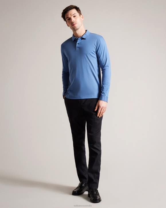 Ted Baker Toler Long Sleeve Slim Fit Polo Shirt DK-BLUE Clothing Men TLPL1480