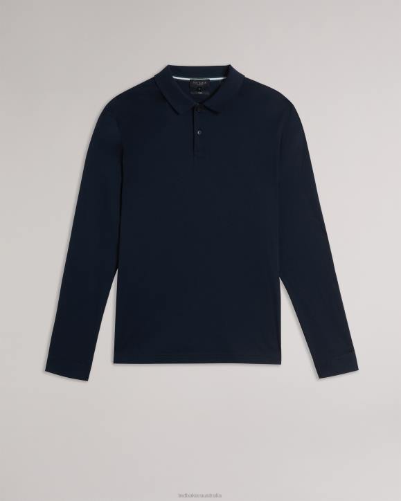 Ted Baker Toler Long Sleeve Slim Fit Polo Shirt NAVY Clothing Men TLPL1451