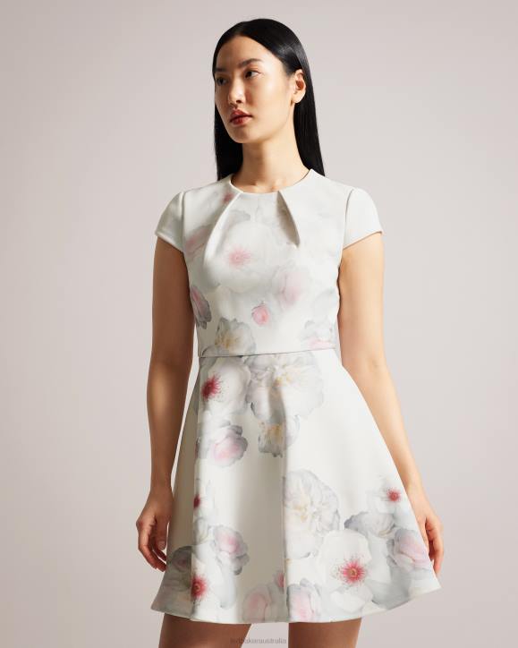 Ted Baker Trinia Floral Print Skater Dress Natural Clothing Women TLPL61