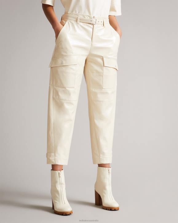 Ted Baker Vinala Utiltiy vinyl trouser Ivory Clothing Women TLPL596