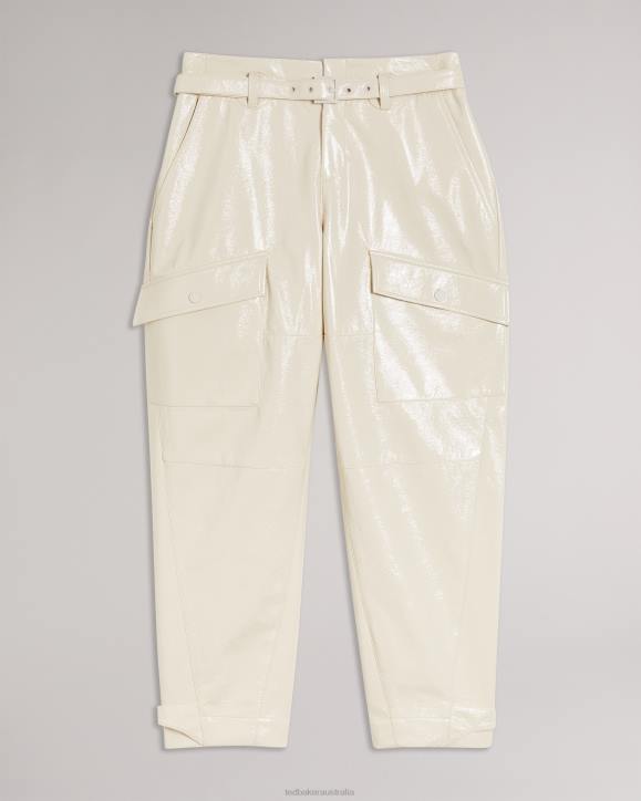 Ted Baker Vinala Utiltiy vinyl trouser Ivory Clothing Women TLPL596