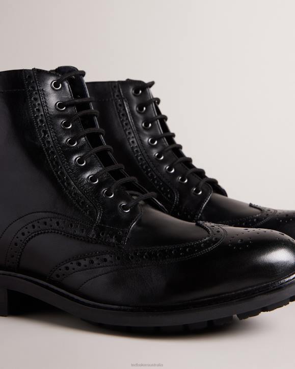 Ted Baker Wadelan Lace Up Leather Boot Black Shoes Men TLPL1800