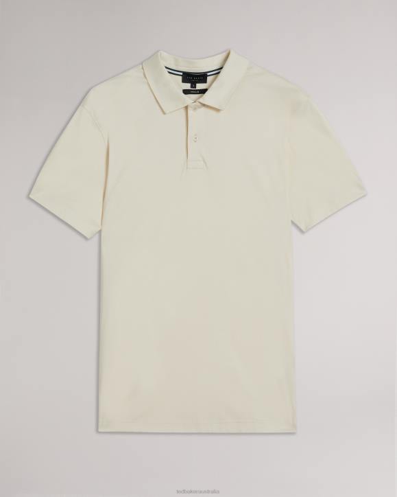 Ted Baker Zeiter Short Sleeve Slim Fit Polo Shirt ECRU Clothing Men TLPL1433