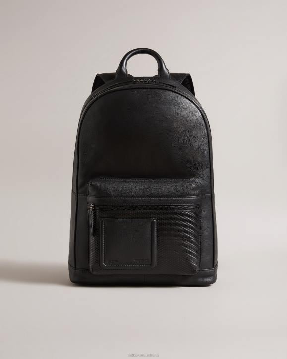 Ted Baker Convoy Textured Leather Backpack Black Bags Men TLPL1759