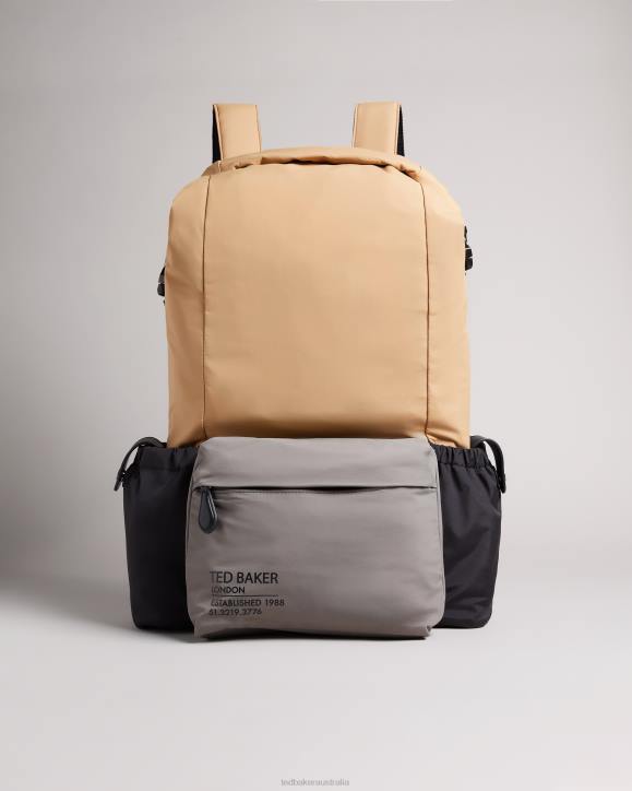 Ted Baker Fredd Colour Block Backpack Tan Bags Men TLPL1790