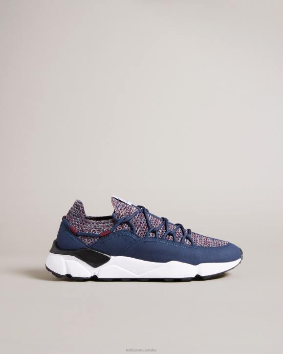 Ted Baker Markyy Knitted Trainers Navy Shoes Men TLPL1802