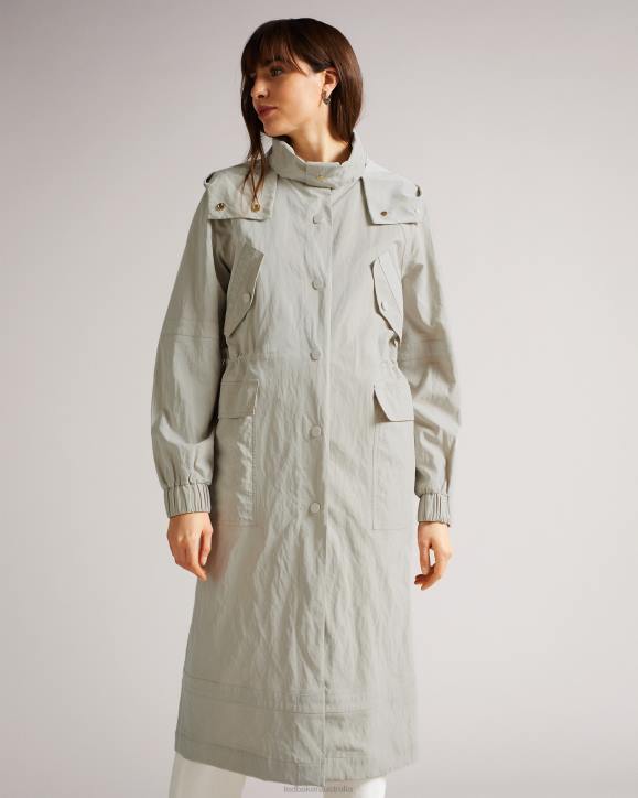 Ted Baker Renniey Technical Rain Mac White Clothing Women TLPL662