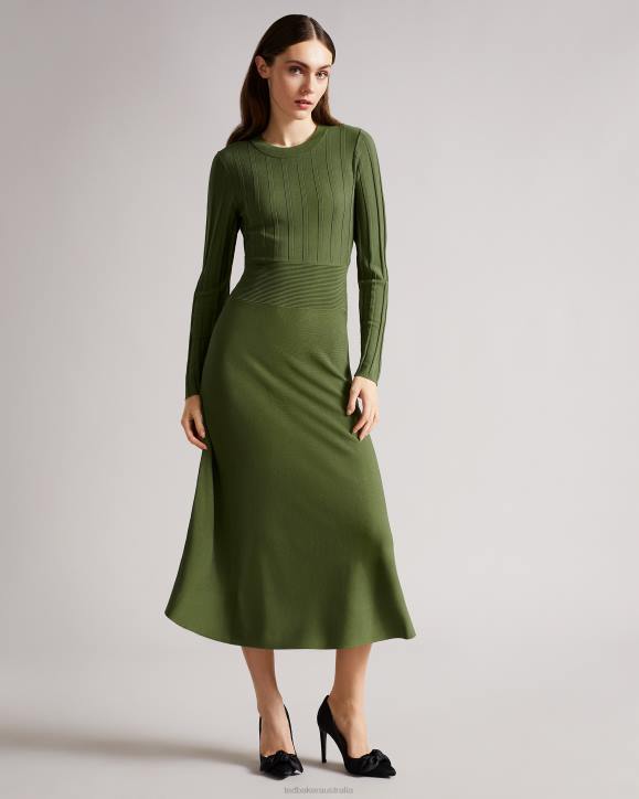 Ted Baker AimyyOpen Back Knit Dress Green Clothing Women TLPL604