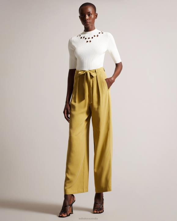 Ted Baker Jemila Wide Leg Trousers Khaki Clothing Women TLPL291