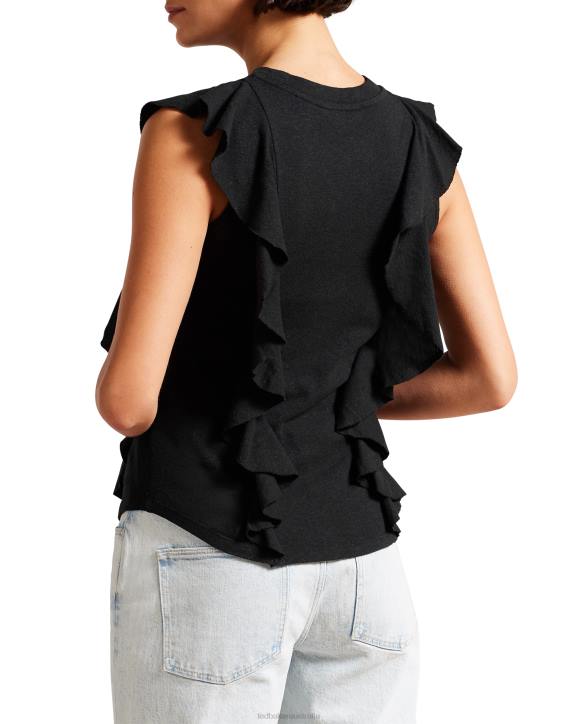 Ted Baker Kathley Frill Linen Vest Black Clothing Women TLPL341